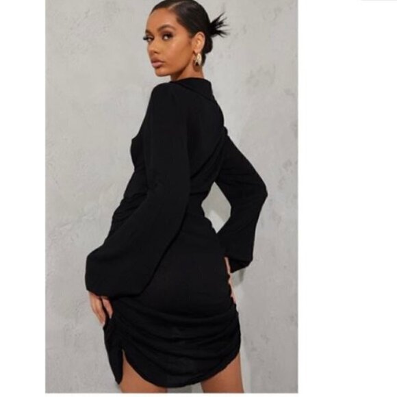 Prettylittlething, Lace Up Detail Bodycon Dress in Black. Size: 6 (US). NWT - Picture 12 of 13